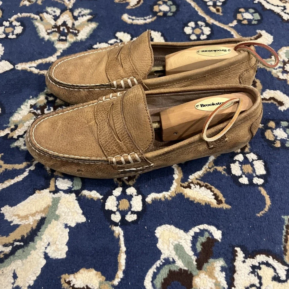 Polo Ralph Lauren Mens Size 7.5D Brown Leather Driving Moccasin Penny Loafers